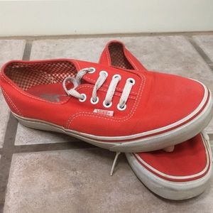 Salmon colored vans. Good condition hardly worn.